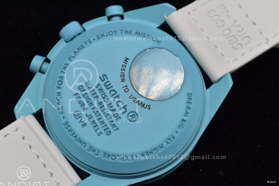 on Strap x Moonwatch to Mission Nylon Swatch Quartz Omega Bioceramic Uranus 0105